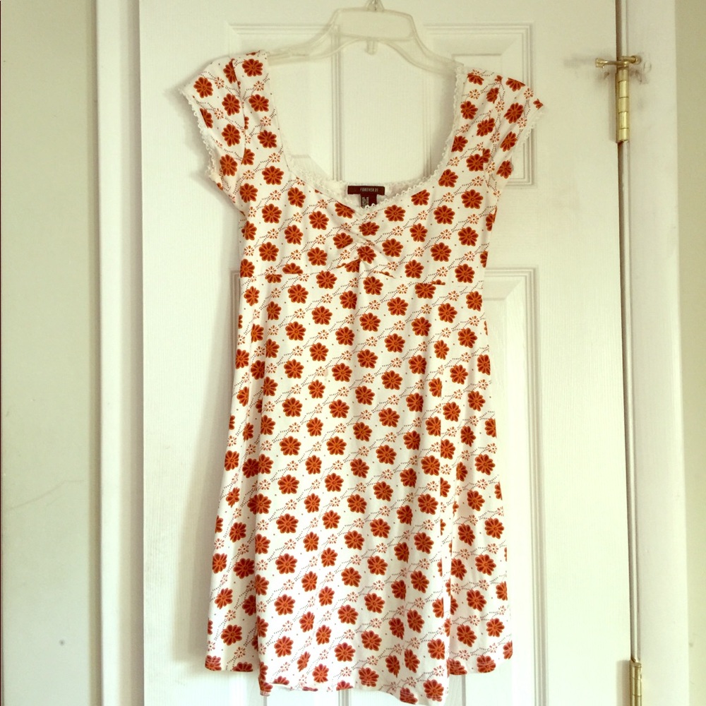 Forever 21 70s Flower Power Floral Dress